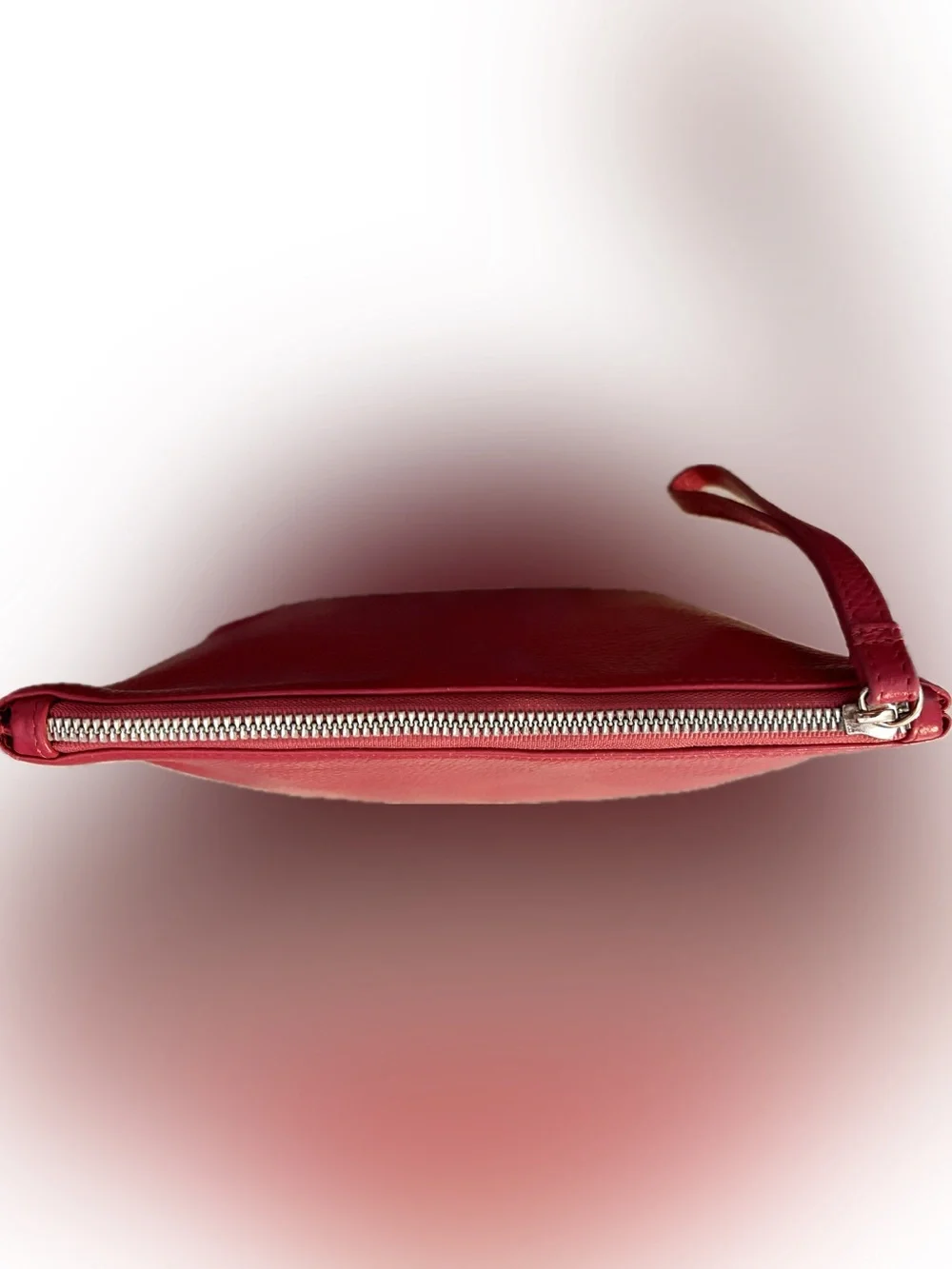 Just USA Pebbled Leather Clutch in Cherry Red